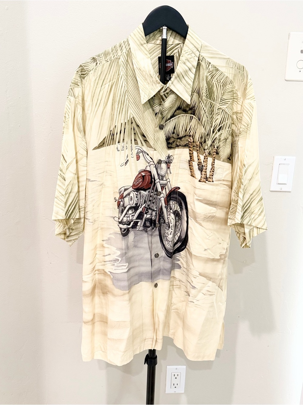 Vintage 1990s Harley-Davidson Tori Richard Hawaiian Motorcycle Shirt Biker Moto
